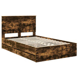 Bed Frame with Drawer Smoked Oak 120 x 190 cm Engineer Wood 3409479