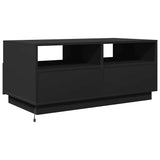Coffee Table with LED Lights Black 90x49x40 cm 839834