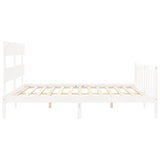 Bed Frame without Mattress White Super King Size Solid Wood Pine 3193287