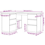 Corner Desk Old Wood 145x100x76 cm Engineered Wood 855962