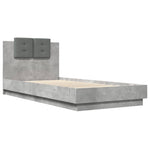 ZNTS Bed Frame with LED without Mattress Concrete Grey 90x200 cm 3210034