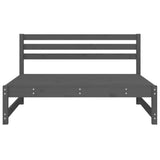 Garden Middle Sofas 2 pcs Grey 120x80 cm Solid Wood Pine 825718