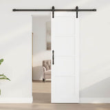 Sliding Door White and Black 61 x 198.5 cm Solid Pine Wood 3333157