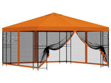 Garden Gazebo with Sidewalls 3 x 3 m Orange Polyester and Steel 900345