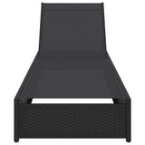 Sun Lounger Reclining Black 200.5 x 70 x 75 cm Poly Rattan 42004125