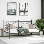 Day Bed without Mattress Black 107x203 cm Steel 4104671
