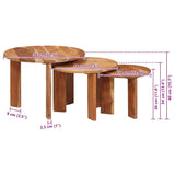 Nesting Coffee Tables 3 pcs Brown Solid Acacia Wood 4104655