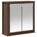 Bathroom Wall Cabinet with Mirror Brown Oak 60x21x60 cm 861901