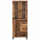 Highboard with Drawer 2 pcs Old Wood Engineered Wood and Glass 3415681
