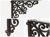 Wall Shelf Brackets 12 pcs Antique Brown 14 x 14 x 3.5 cm Steel 42038817