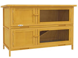 Double Decker Rabbit Hutch 2 Tier Guinea Pig House Pet Cage Outdoor with Sliding-out Tray, 97 x 44 x T3398P350040