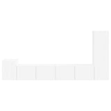 TV Cabinet Set Wall-mounted 3 pcs White Engineered Wood 3409015