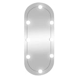 ZNTS Wall Mirror with LED Lights 35x80 cm Glass Oval 3189162