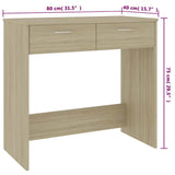 Desk Sonoma Oak 80x40x75 cm Engineered Wood 801358