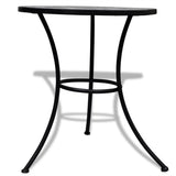 Garden Table Black and White Tough Powder-coated Iron 41532