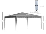 3 x 3m Pop Up Gazebo with Sides, Waterproof Pop Up Gazebo with Carry Bag and Height Adjustable T3398P313595