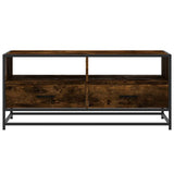 ZNTS Coffee Table Smoked Oak 100x50x45 cm Engineered Wood and Metal 848786