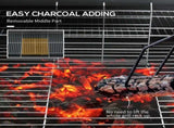 Steel Charcoal BBQ, with Ash Catcher and Warming Rack T3398P320099