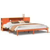 Bookcase Bed without Mattress Wax Brown 180x200 cm Super King Solid Wood Pine 3322824