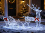 Reindeer Pull Sleigh LOVIISA 450 LEDs Cold White 42049666
