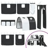 Kids'Loft Bed Frame White and Black 90 x 200 cm Metal 42020895