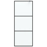 Walk-in Shower Wall Black 80x195 cm Frosted ESG Glass 152110