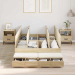 Storage Bed Frame with Drawer Sonoma Oak 236.5 x 120 x 31.5 cm 3335631