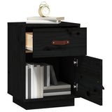 Bedside Cabinet Black 40x34x55 cm Solid Wood Pine 818313