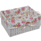 Cabinet with 1 Drawer and 2 Baskets White Paulownia Wood 241542