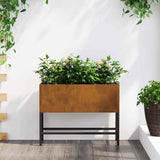 Raised Garden Planter Rusty 60 x 26 x 45 cm Weathering Steel 865889