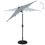 Garden Parasol with LED Lights and Base 230 x 230 cm Polyester 42036257