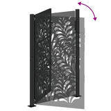 Garden Gate Black 100x150 cm Steel Wave Design 4100971