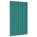 Roof Panels 36 pcs Galvanised Steel Green 80x45 cm 317200
