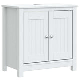 3 Piece Bathroom Furniture Set BERG White Solid Wood Pine 3206494