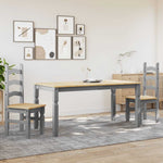 ZNTS 3 Piece Dining Set Panama Grey Solid Wood Pine 3345201