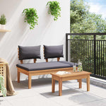 Garden Bench 2 pcs Brown Solid Teak wood 42006398