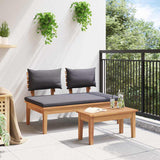 Garden Bench 2 pcs Brown Solid Teak wood 42006398
