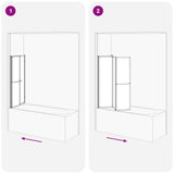 Bath Screen Folding Frosted Aluminium 42023507