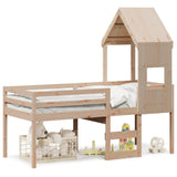 High Sleeper Bed without Mattress 75x190 cm Small Single Solid Wood Pine 3282019