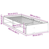 Day Bed without Mattress Wax Brown 80x200 cm Solid Wood Pine 859246