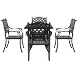 Garden Table Set 5 pcs Black Cast Aluminium 3334737