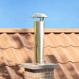 Chimney Extension Silver 25 x 25 x 82 cm Stainless Steel 42008448