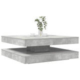 ZNTS Coffee Table 360-Degree Rotatable Concrete Grey 90x90x34.5 cm 3321354