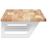 Basin Shelf Wall Mounted Steel and Solid Wood Acacia 3302686