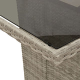 Garden Table with Glass Top Light Grey 190x80x74 cm Poly Rattan 365308