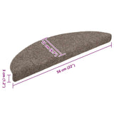 Stair Mats Self-adhesive 20 pcs 56x17x3 cm Beige Half Round 3365676