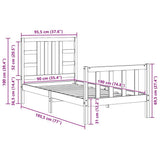 Bed Frame without Mattress 90x190 cm Single Solid Wood Pine 3191936