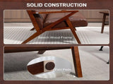 Compact 2 Seater Sofa, Vintage Tufted Loveseat Sofa with Solid Wood Legs, PU Leather Small Couch T3398P377884