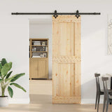 Sliding Door with Hardware Set 70x210 cm Solid Wood Pine 3332730