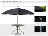 6 Piece Garden Dining Set with Umbrella, Patio Sets with Parasol with 4 Folding Dining Chairs & T3398P314216